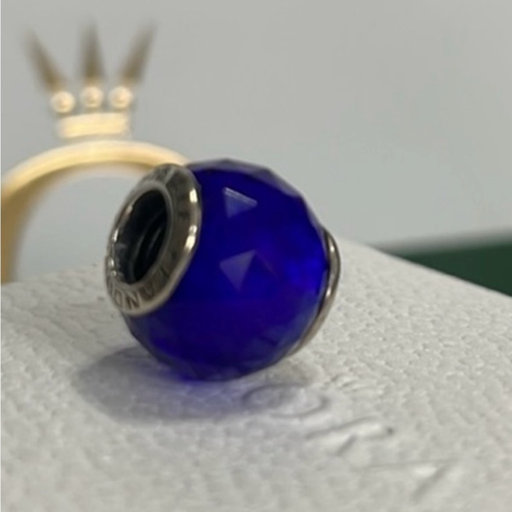 Authentic Pandora Essence Deep Azure Geo-Metric C… - image 1